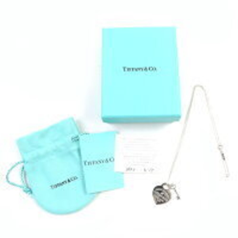 TIFFANY Co to heart key pendant necklace silver one diamond